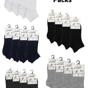 Ankle Socks Unisex Sports Trainer Liner Soft Cotton Low Cut 12,24,36 Pack