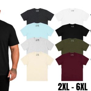 Men's Plus Size Plain T-Shirt 100% Cotton Multi-Pack Crew Neck Tees